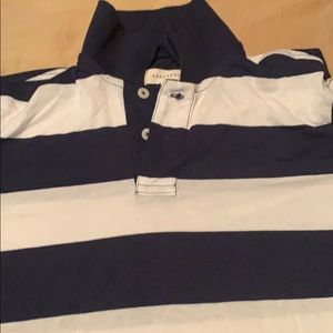 Striped polo collar shirt